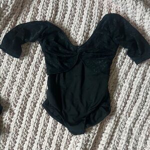 Kids Black Lace One Piece leotard